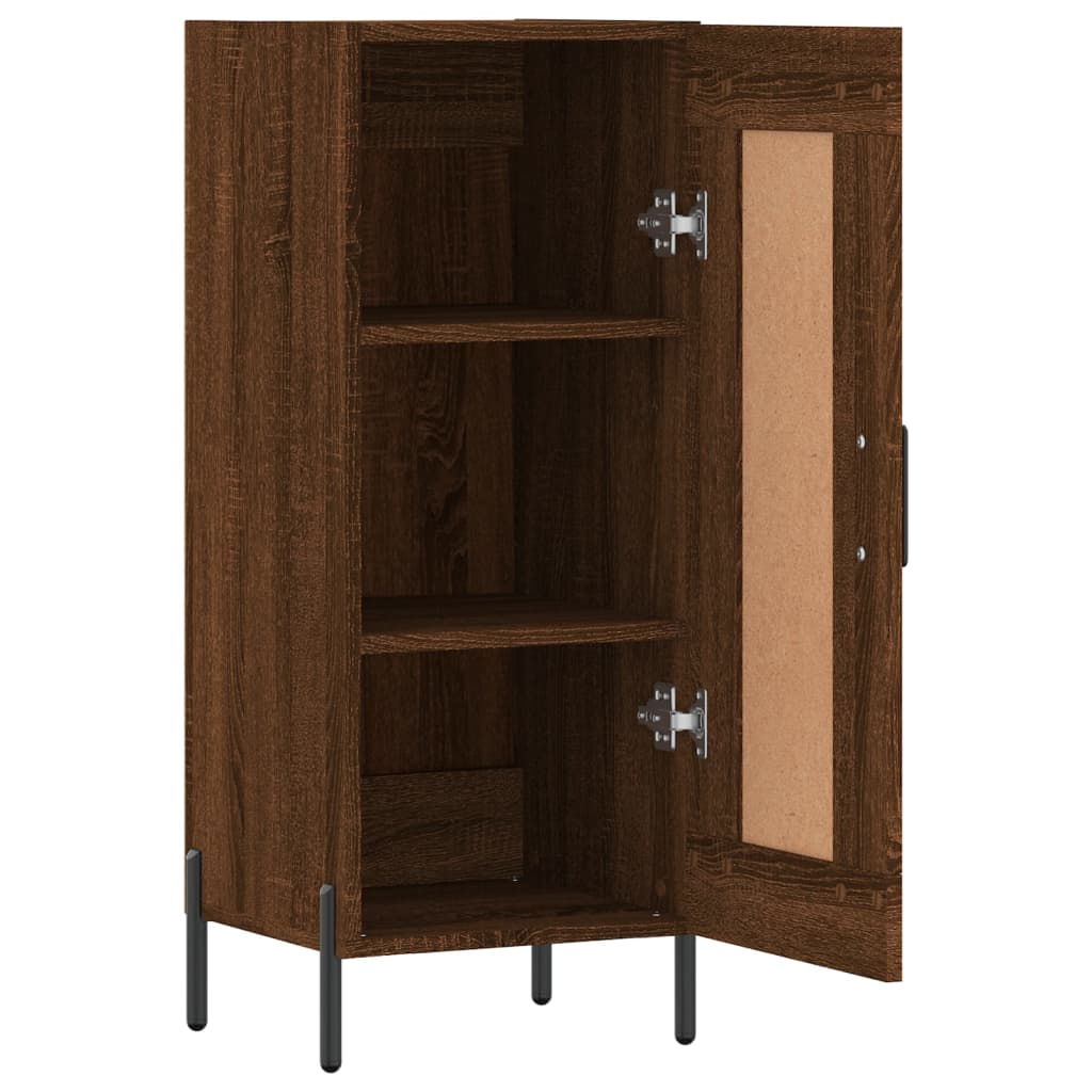 Skjenk brun eik 34,5x34x90 cm konstruert tre