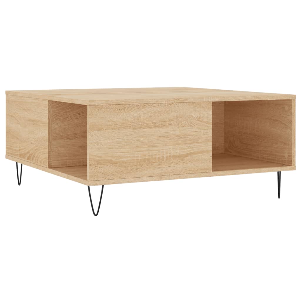 Salongbord sonoma eik 80x80x36,5 cm konstruert tre