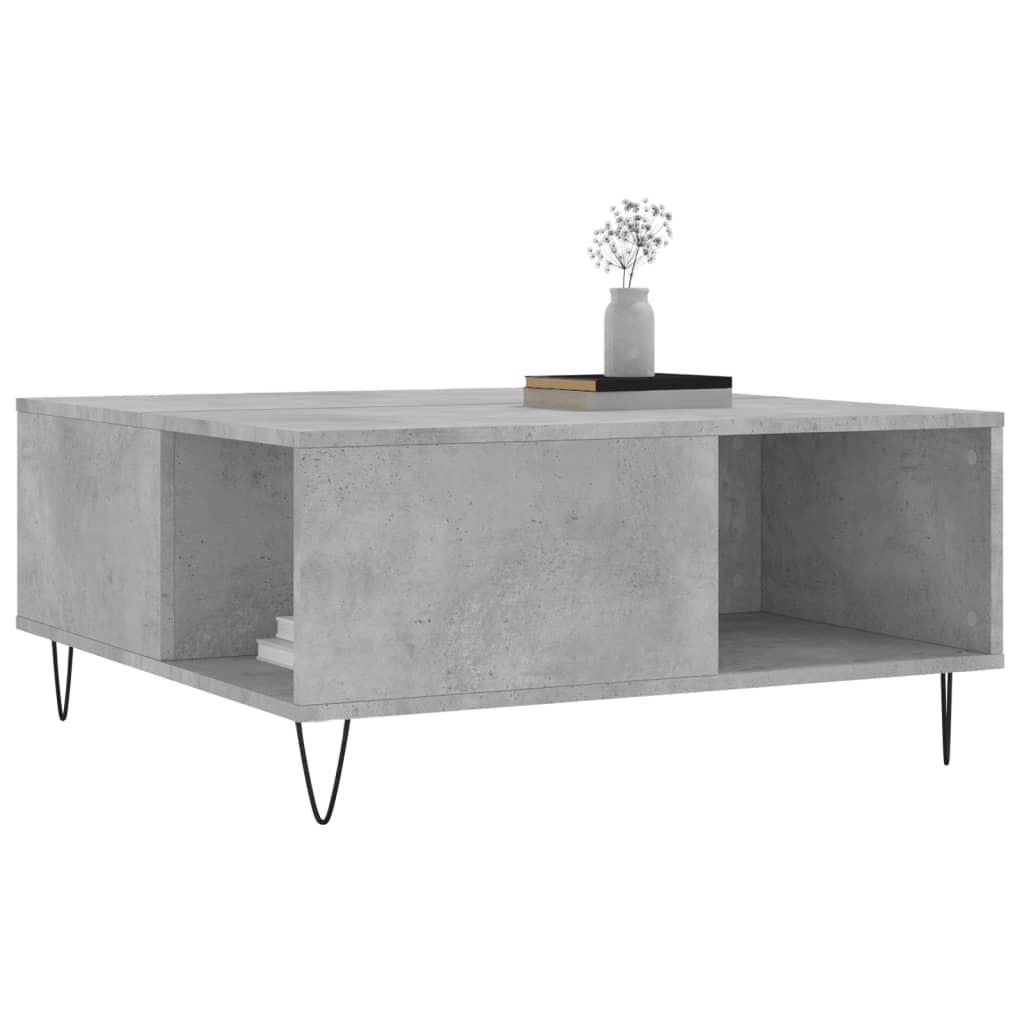 Salongbord betonggrå 80x80x36,5 cm konstruert tre