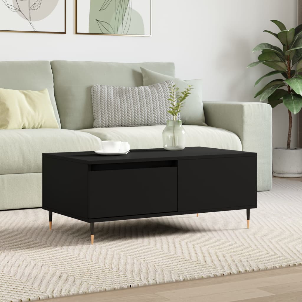 Salongbord svart 90x50x36,5 cm konstruert tre
