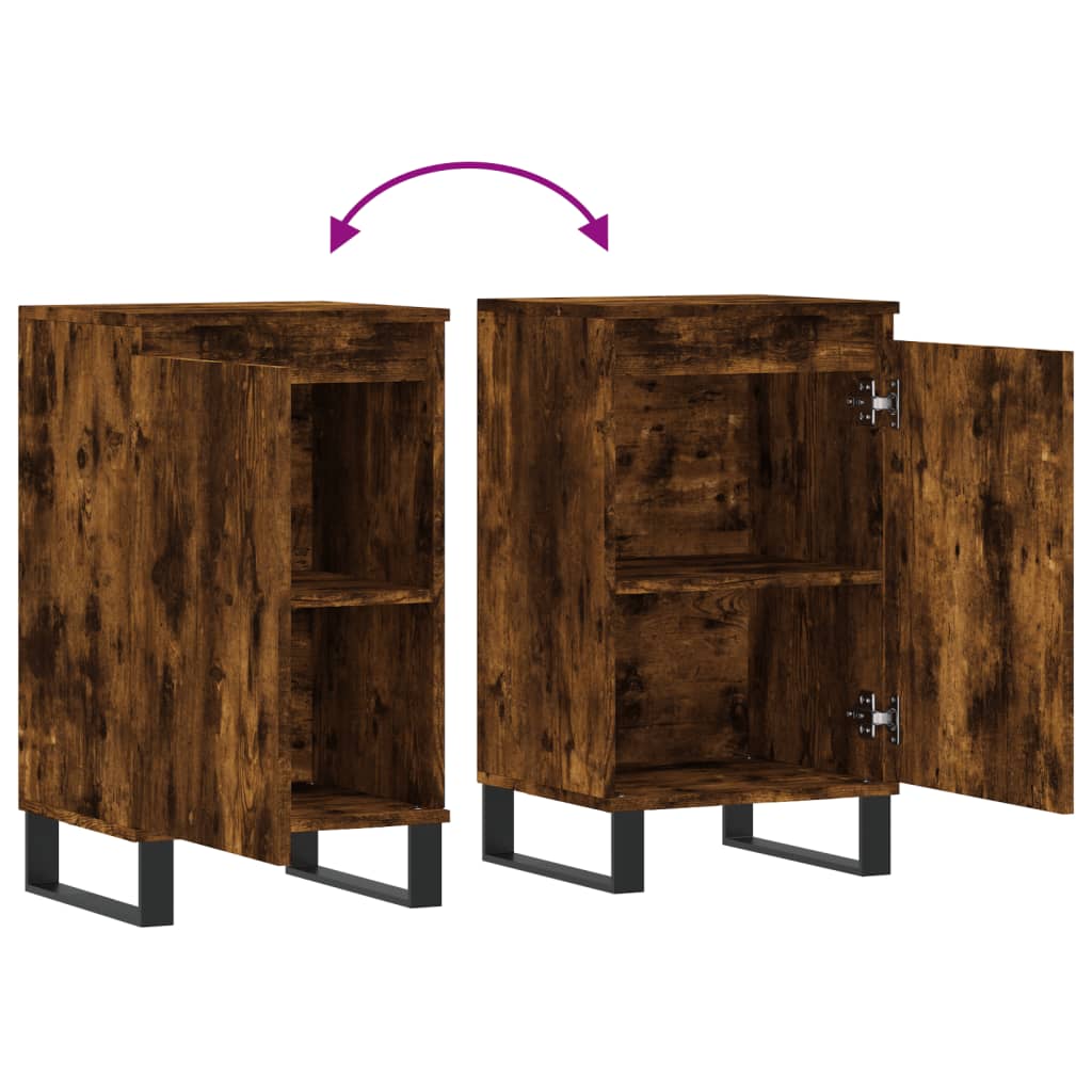 Skjenker 2 stk røkt eik 40x35x70 cm konstruert tre