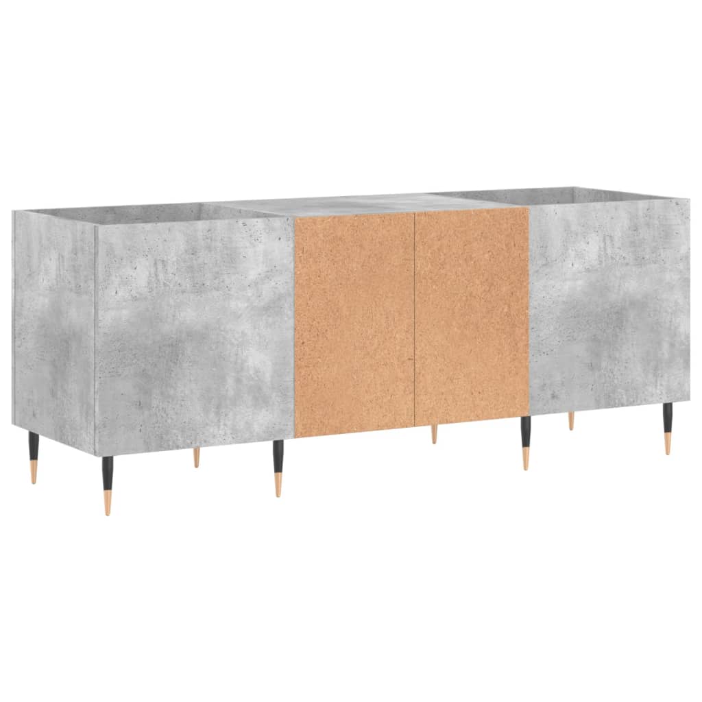 Hifi-benk betonggrå 121x38x48 cm konstruert tre
