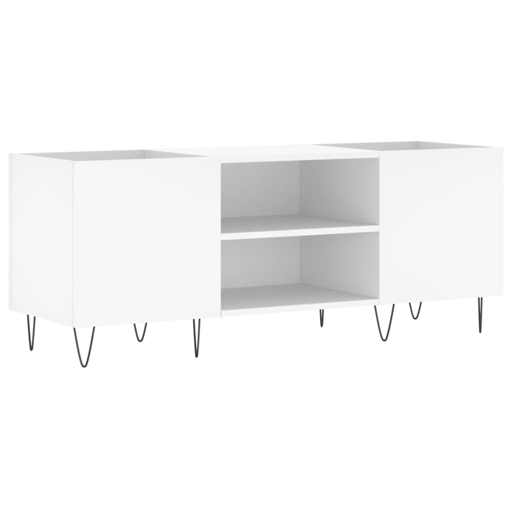 Hifi-benk hvit 121x38x48 cm konstruert tre