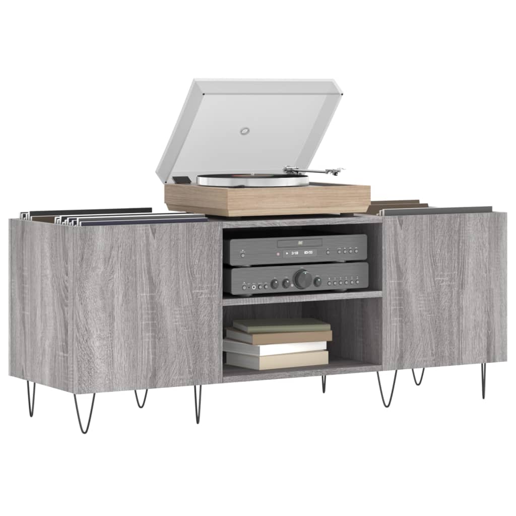 Hifi-benk grå sonoma 121x38x48 cm konstruert tre