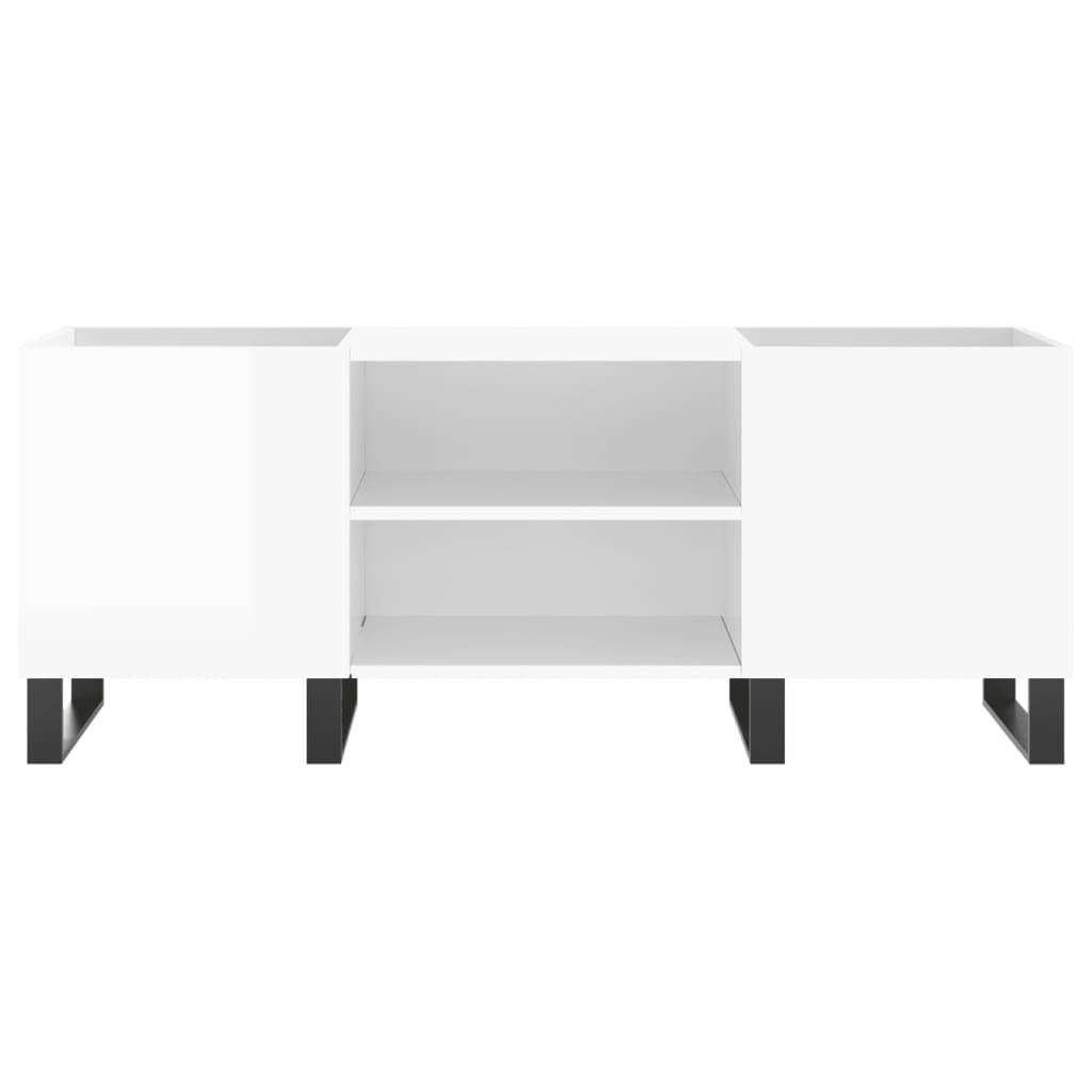Hifi-benk høyglans hvit 121x38x48 cm konstruert tre