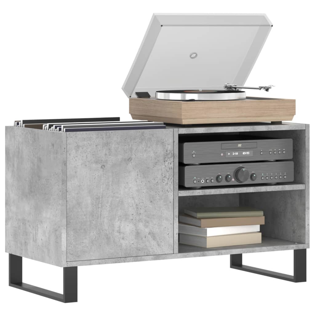 Hifi-benk betonggrå 84,5x38x48 cm konstruert tre
