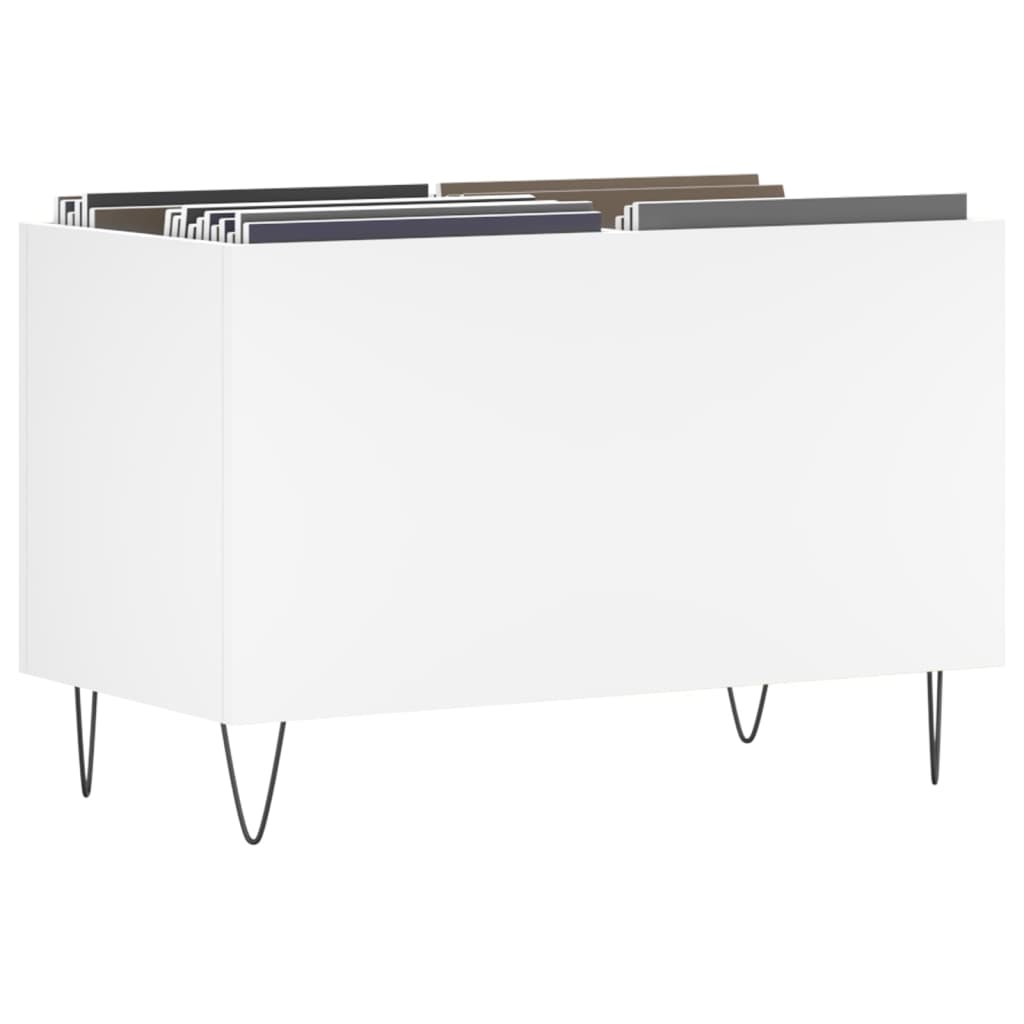 Hifi-benk hvit 74,5x38x48 cm konstruert tre