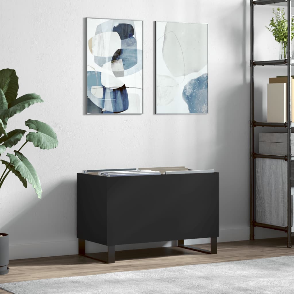 Hifi-benk svart 74,5x38x48 cm konstruert tre