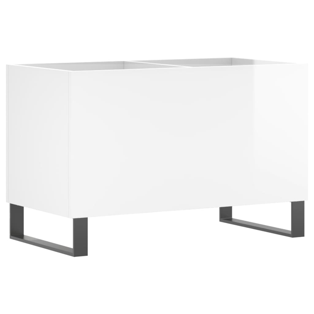 Hifi-benk høyglans hvit 74,5x38x48 cm konstruert tre