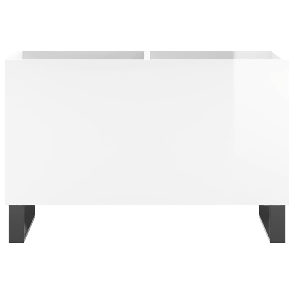 Hifi-benk høyglans hvit 74,5x38x48 cm konstruert tre