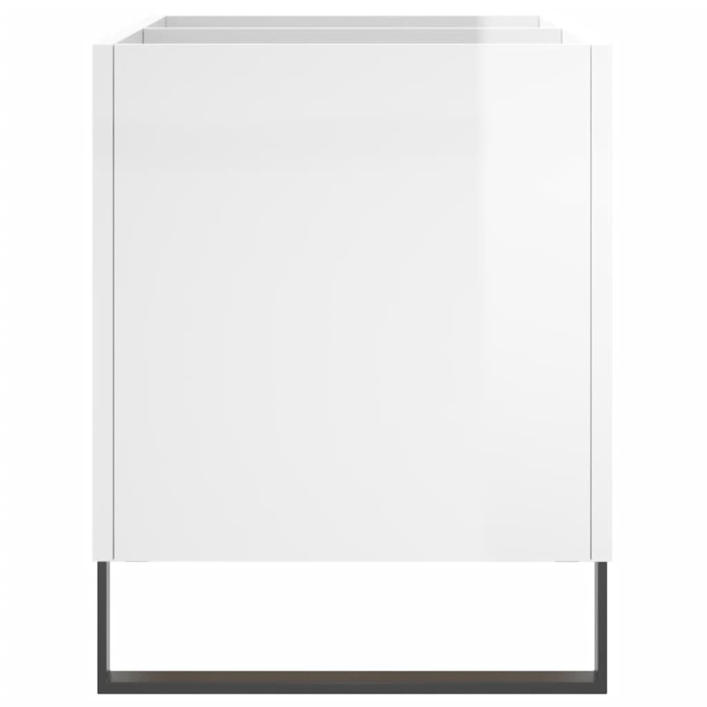 Hifi-benk høyglans hvit 74,5x38x48 cm konstruert tre
