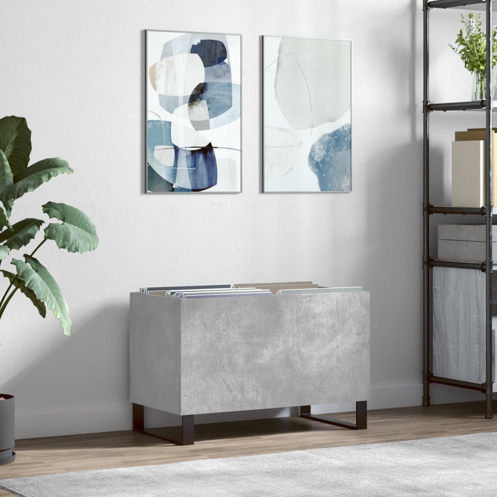 Hifi-benk betonggrå 74,5x38x48 cm konstruert tre