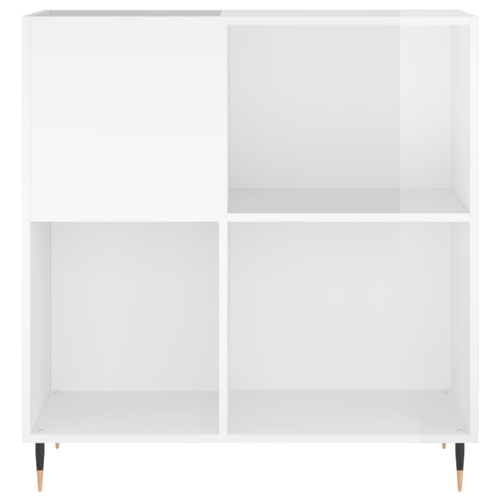 Hifi-benk høyglans hvit 84,5x38x89 cm konstruert tre