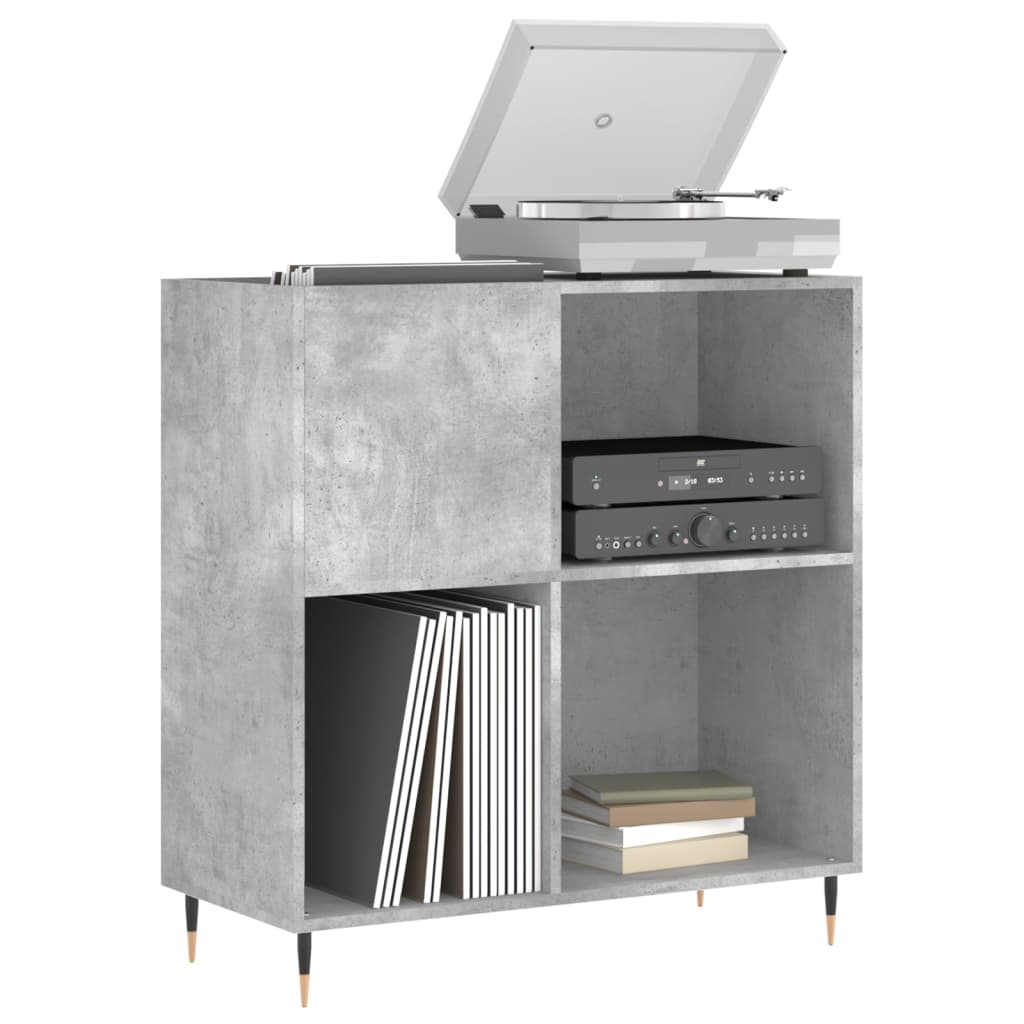 Hifi-benk betonggrå 84,5x38x89 cm konstruert tre