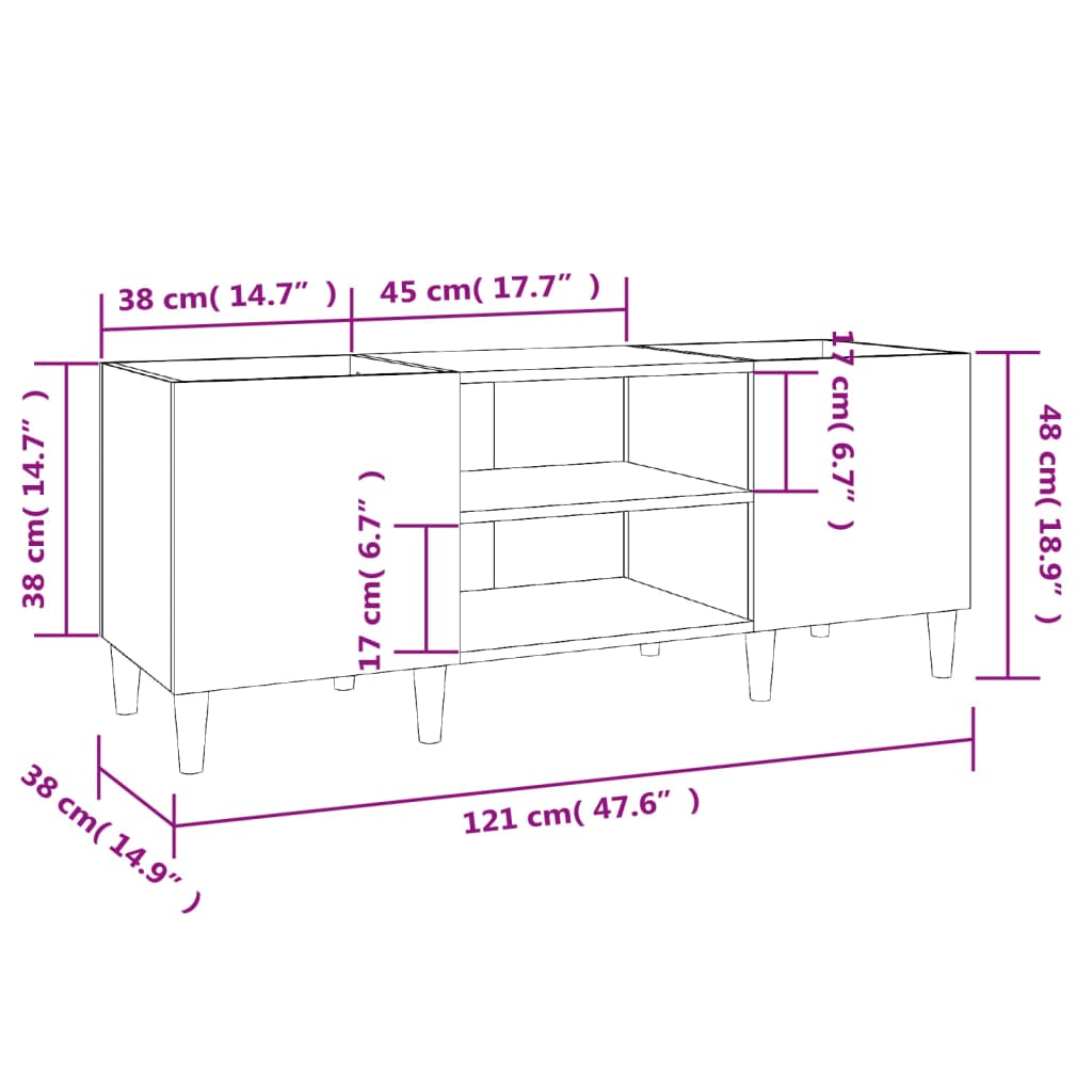 Plateskap hvit 121x38x48 cm konstruert tre