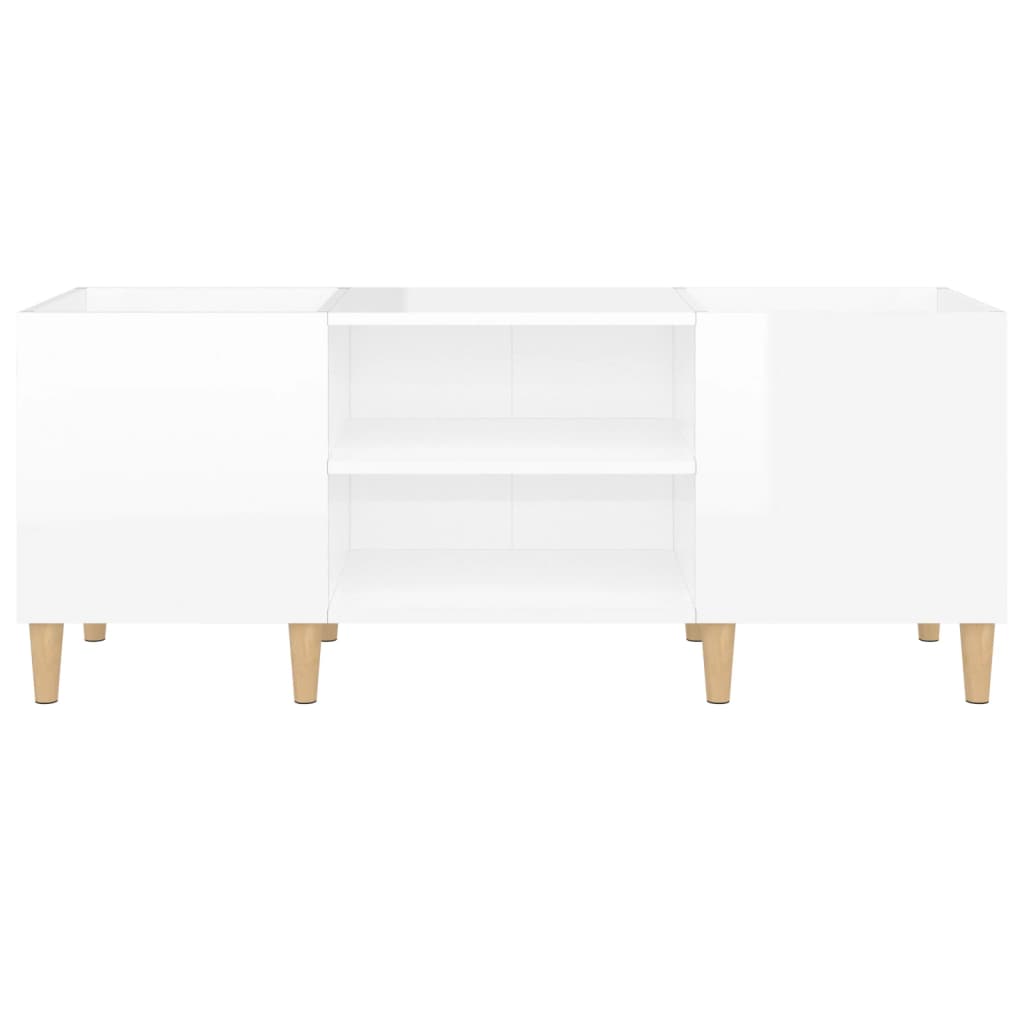 Hifi-benk høyglans hvit 121x38x48 cm konstruert tre