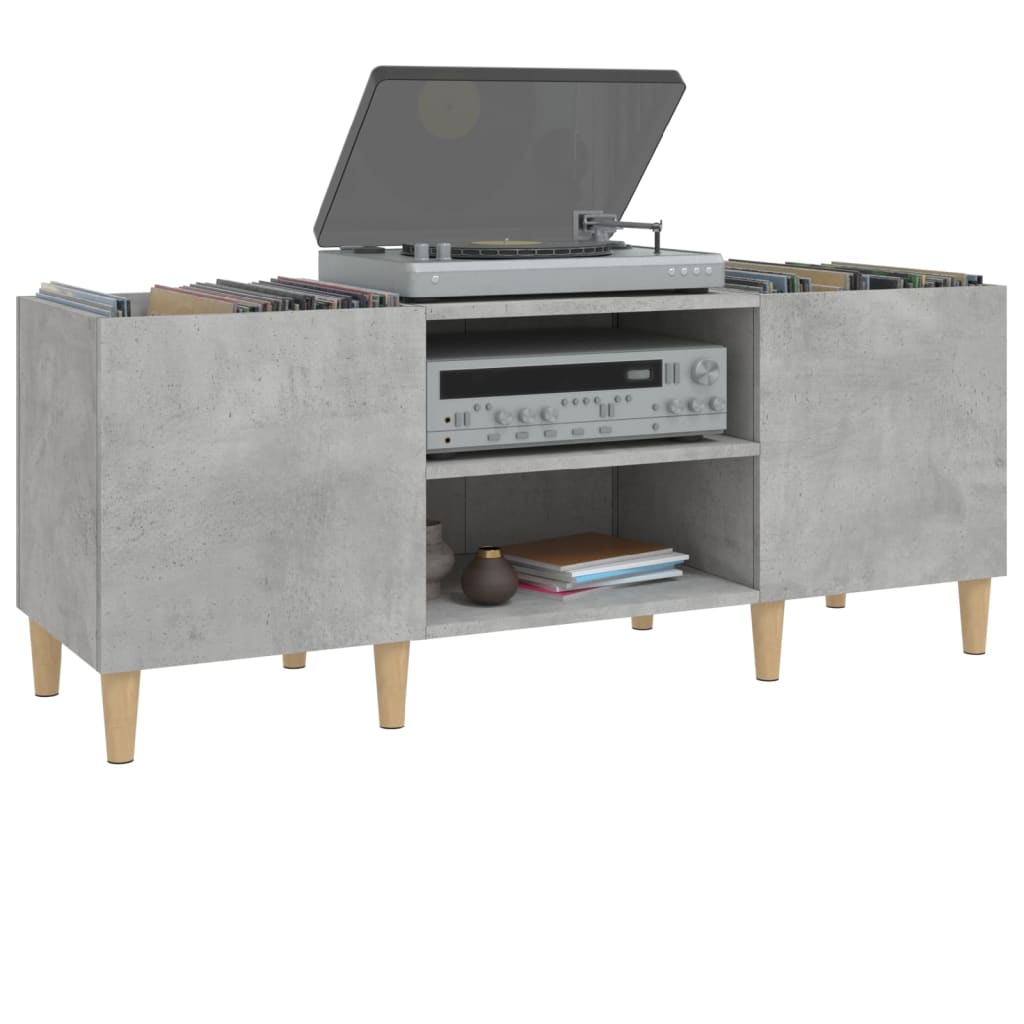 Hifi-benk betonggrå 121x38x48 cm konstruert tre