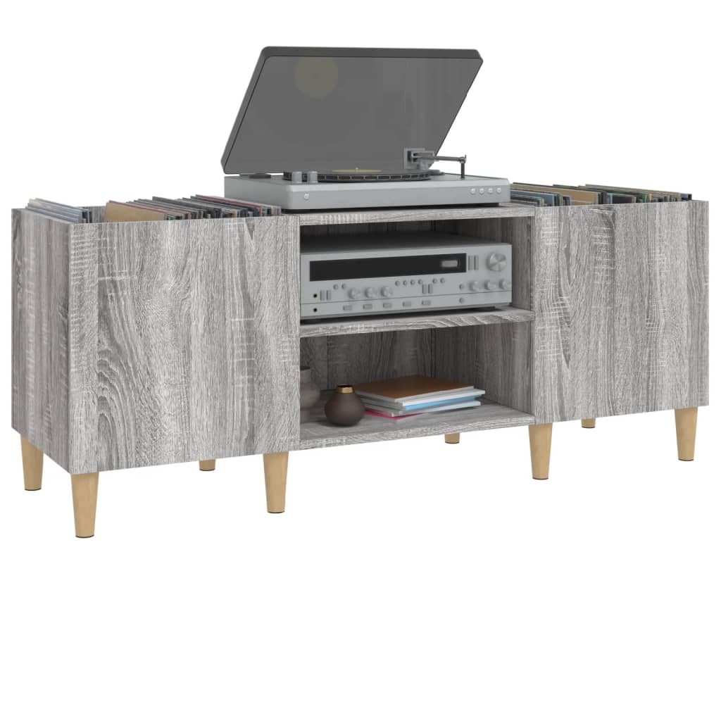 Hifi-benk grå sonoma 121x38x48 cm konstruert tre