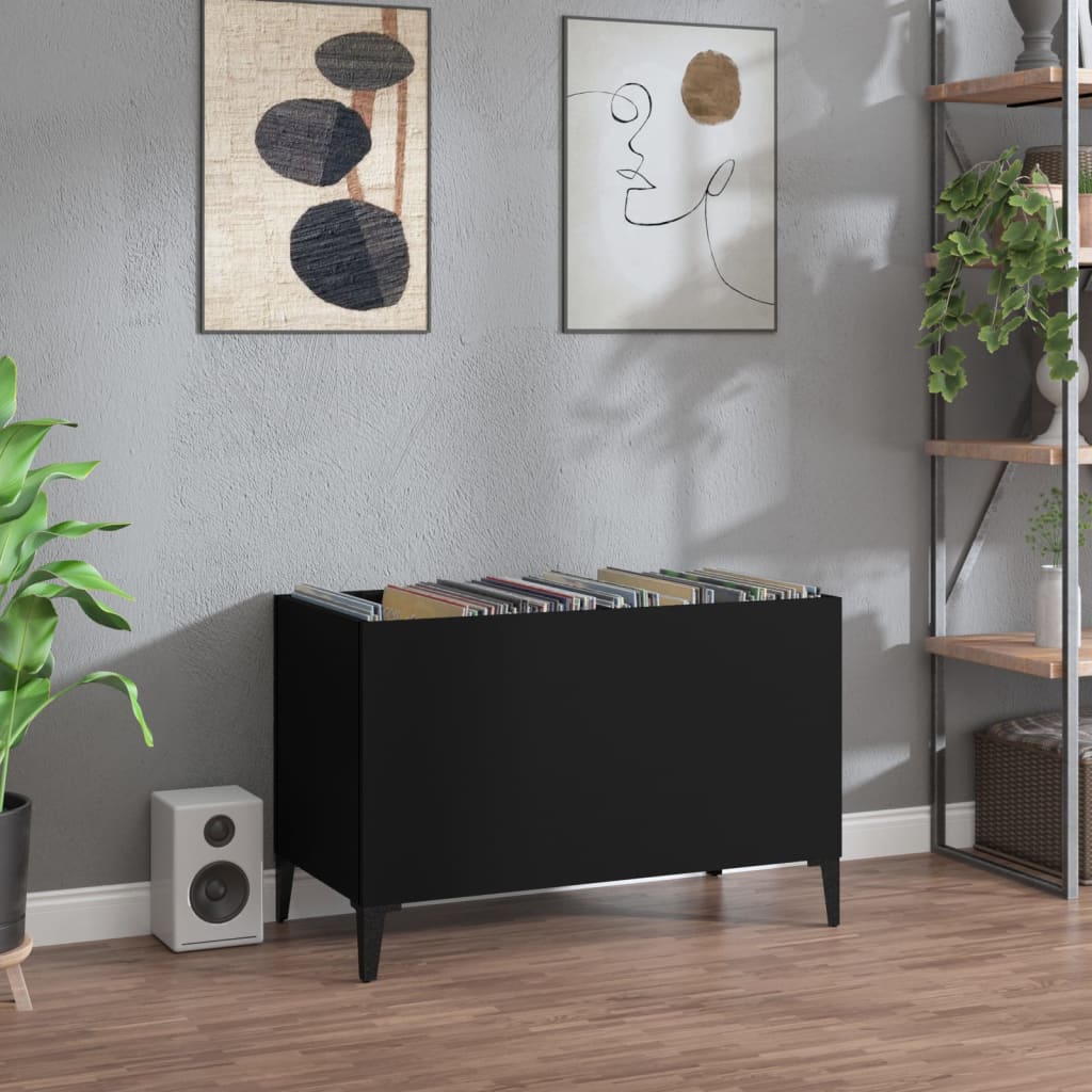 Hifi-benk svart 74,5x38x48 cm konstruert tre