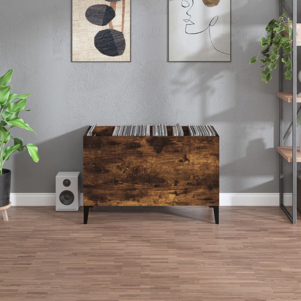 Hifi-benk røkt eik 74,5x38x48 cm konstruert tre