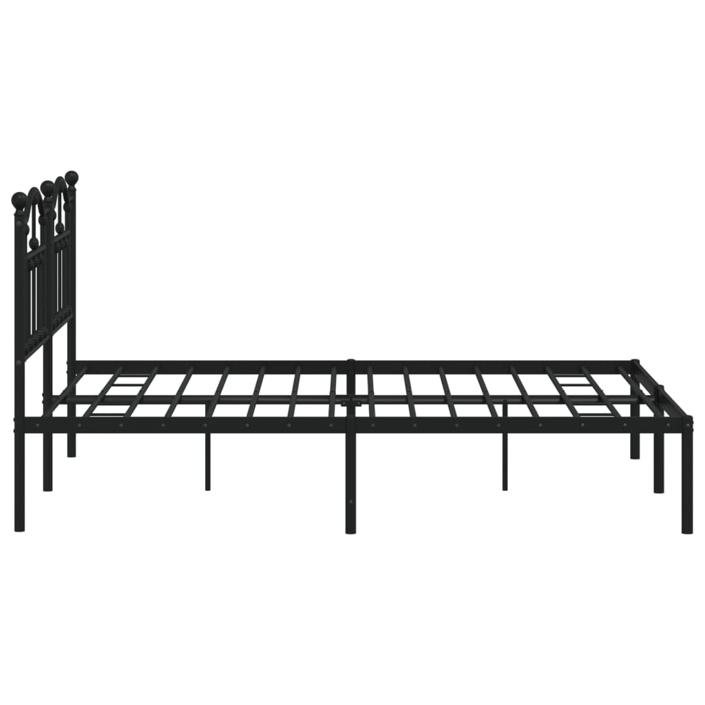 Sengeramme i metall med sengegavl svart 140x200 cm