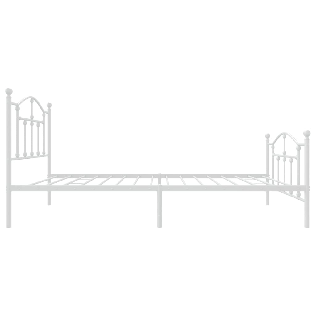 Sengeramme i metall med hode- og fotgavl hvit 90x200 cm