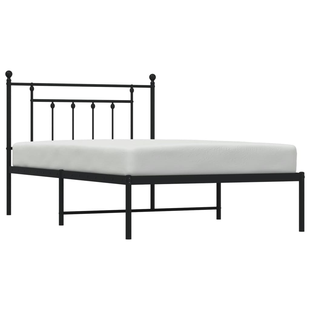 Sengeramme i metall med hodegavl svart 107x203 cm