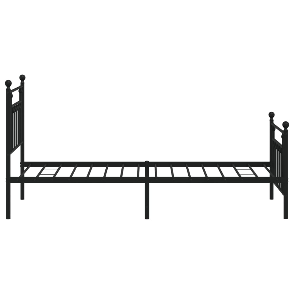 Sengeramme i metall med hode- og fotgavl svart 80x200 cm