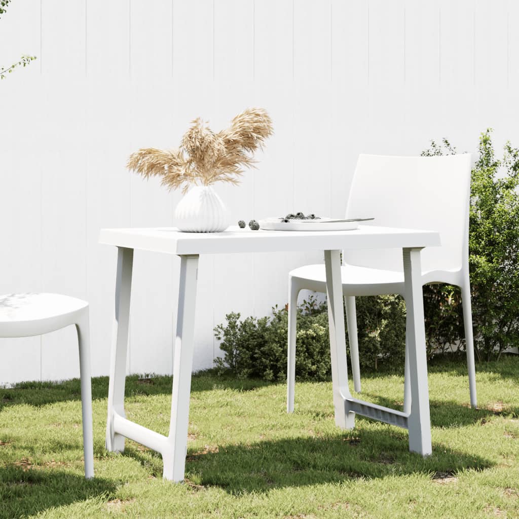 Campingbord hvit 79x56x64 cm PP tre-utseende