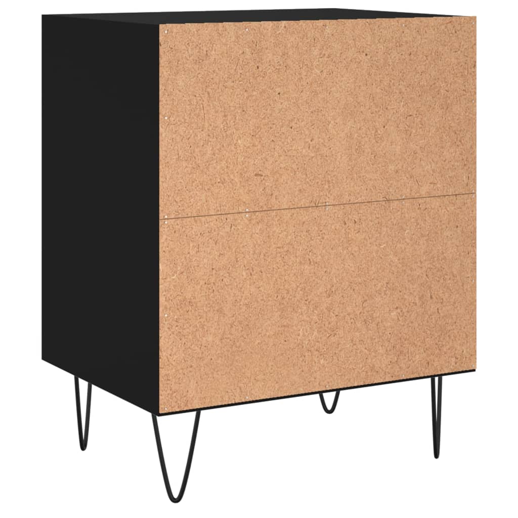 Nattbord 2 stk svart 40x30x50 cm konstruert tre