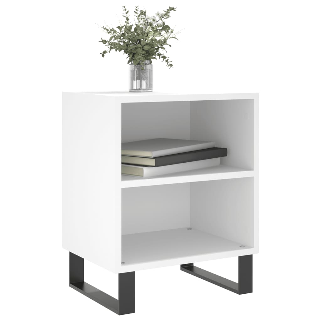 Nattbord 2 stk hvit 40x30x50 cm konstruert tre