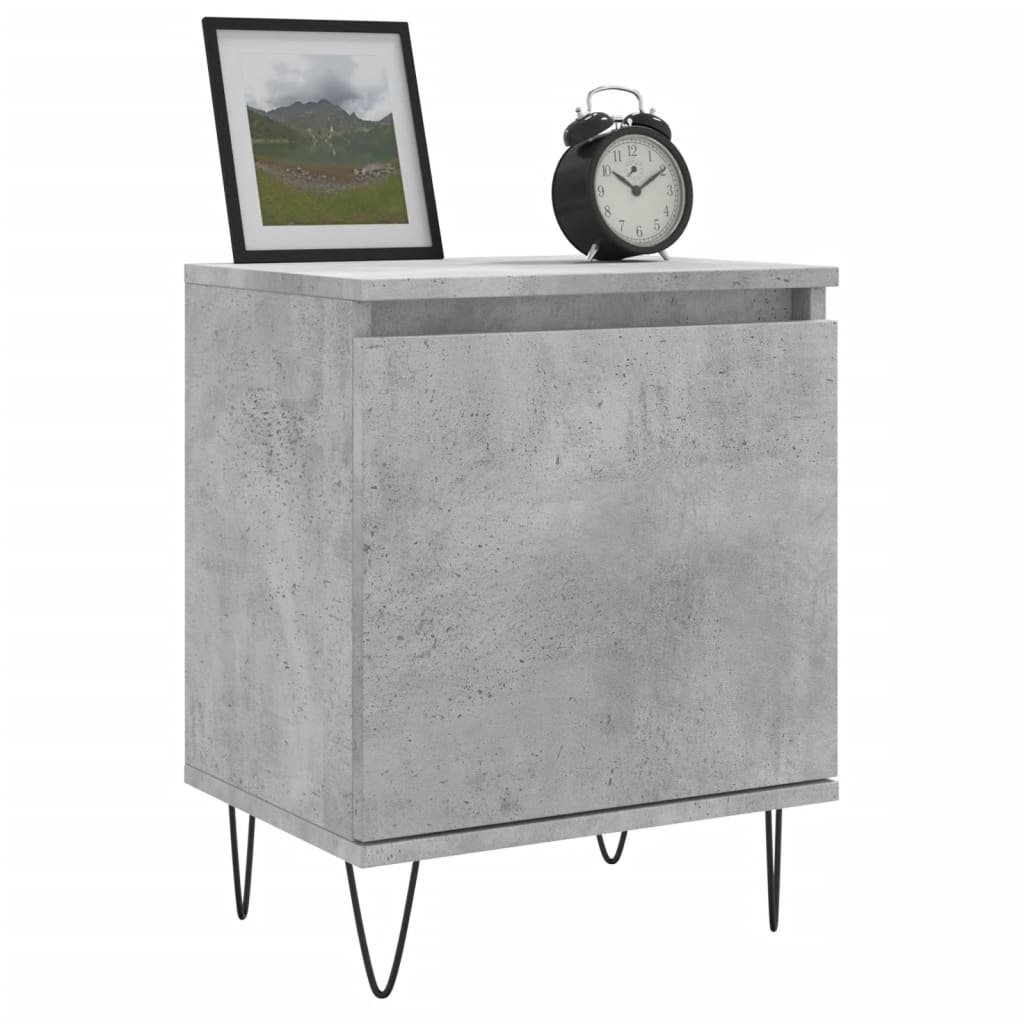 Nattbord 2 stk betonggrå 40x30x50 cm konstruert tre