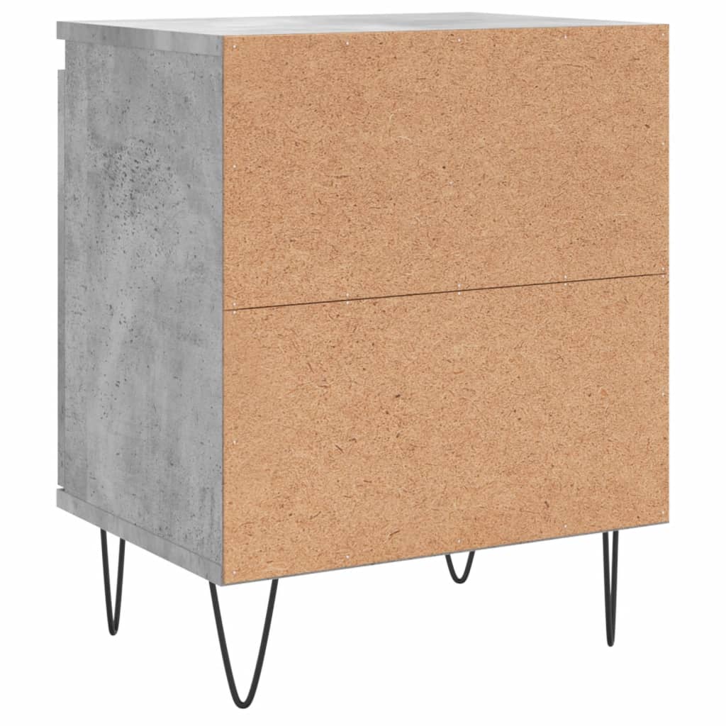 Nattbord 2 stk betonggrå 40x30x50 cm konstruert tre