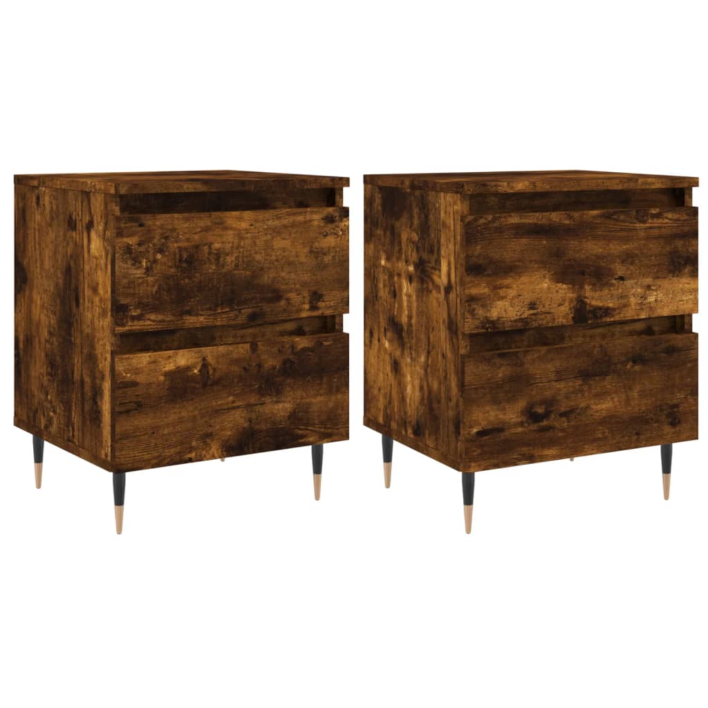 Nattbord 2 stk røkt eik 40x35x50 cm konstruert tre