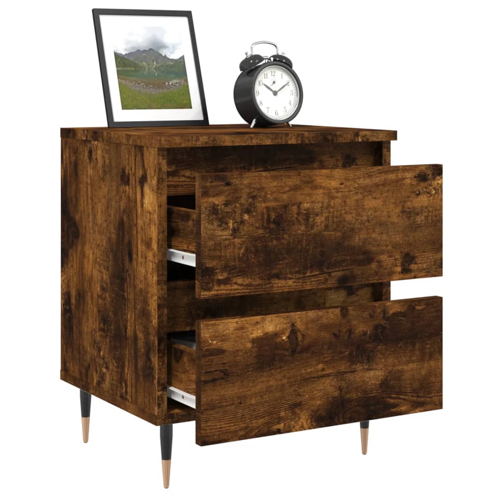 Nattbord 2 stk røkt eik 40x35x50 cm konstruert tre