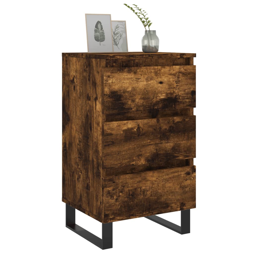 Nattbord 2 stk røkt eik 40x35x69 cm konstruert tre