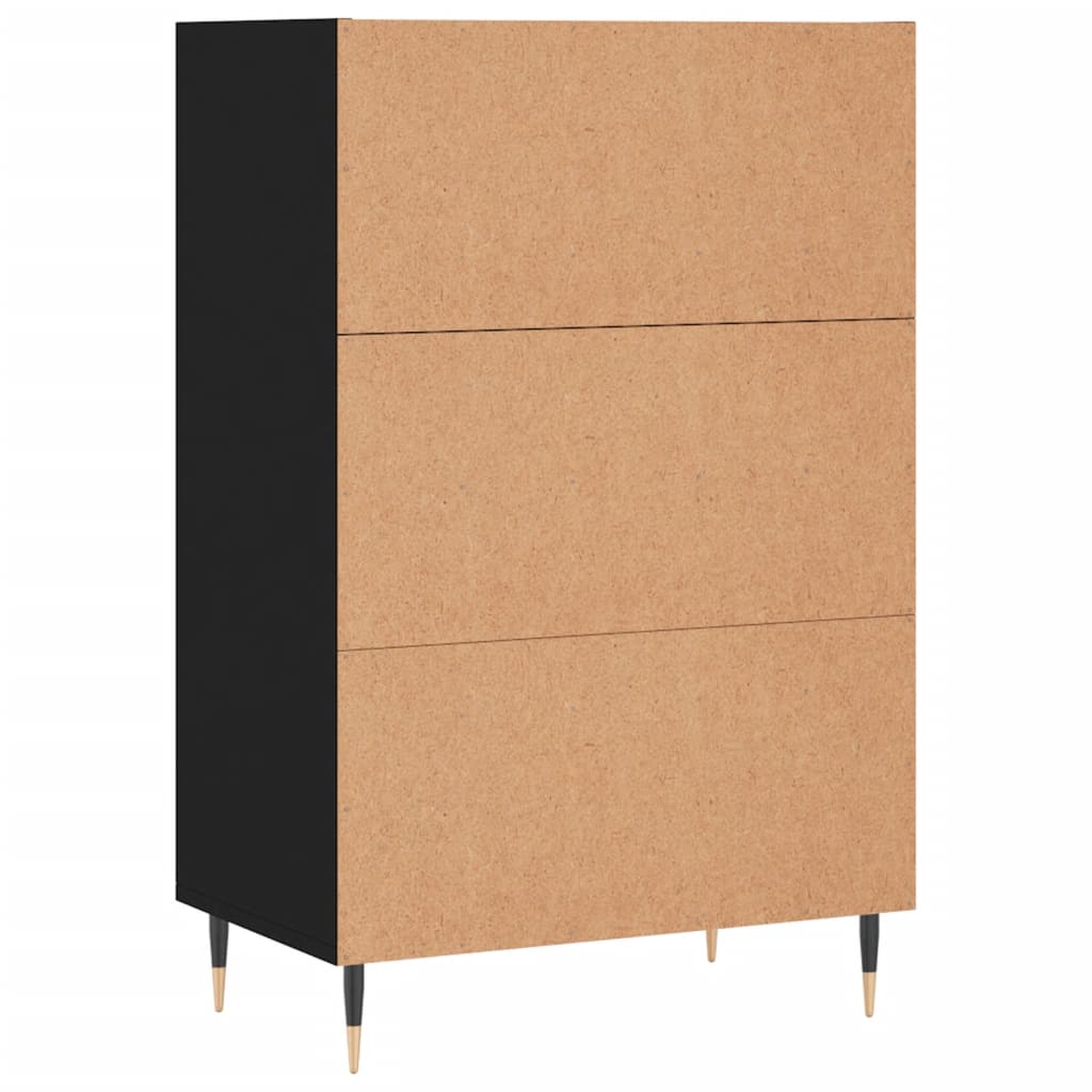 Highboard svart 57x35x90 cm konstruert tre