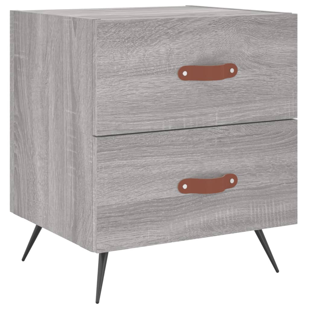Nattbord 2 stk grå sonoma 40x35x47,5 cm konstruert tre