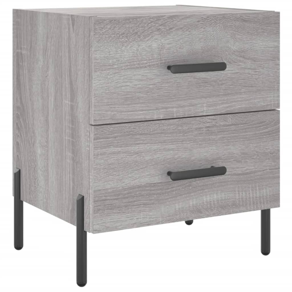 Nattbord 2 stk grå sonoma 40x35x47,5 cm konstruert tre