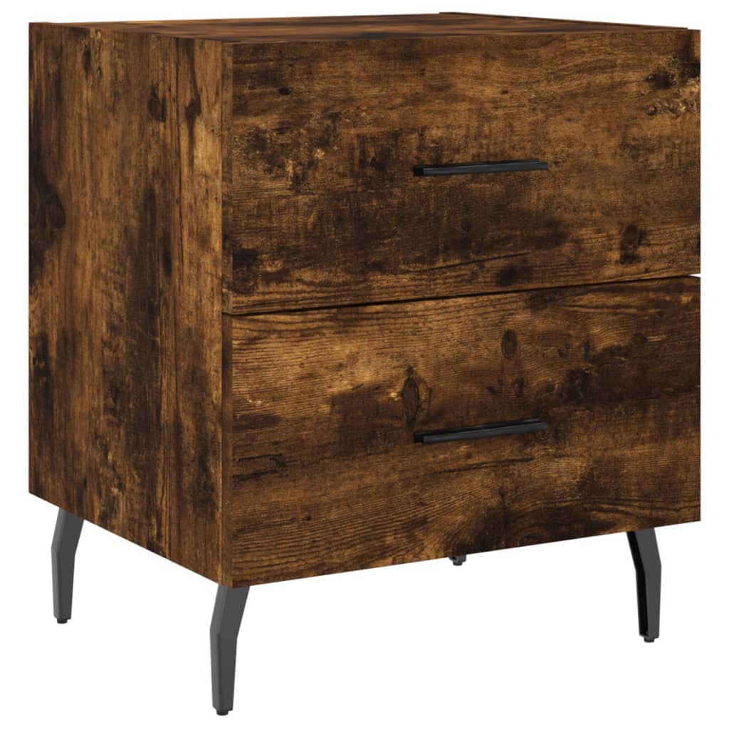 Nattbord 2 stk røkt eik 40x35x47,5 cm konstruert tre