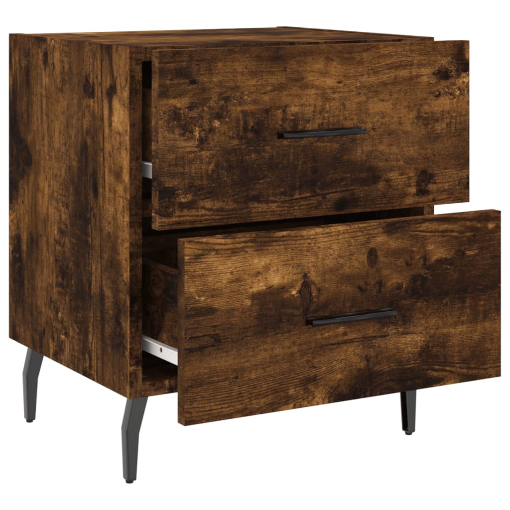 Nattbord 2 stk røkt eik 40x35x47,5 cm konstruert tre