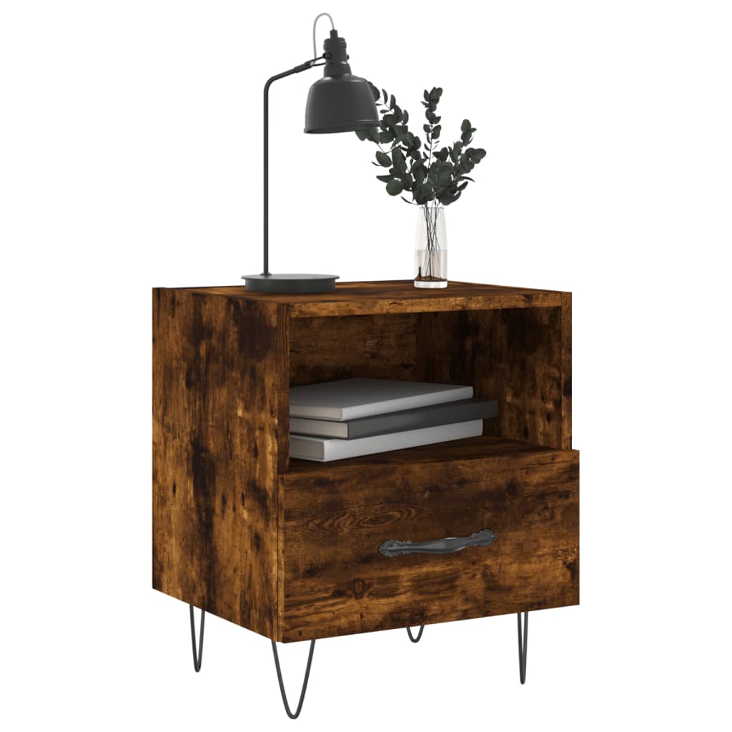 Nattbord røkt eik 40x35x47,5 cm konstruert tre