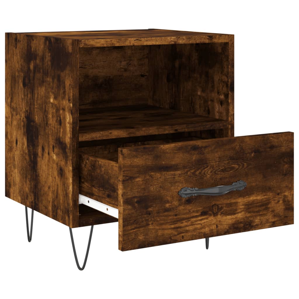 Nattbord 2 stk røkt eik 40x35x47,5 cm konstruert tre