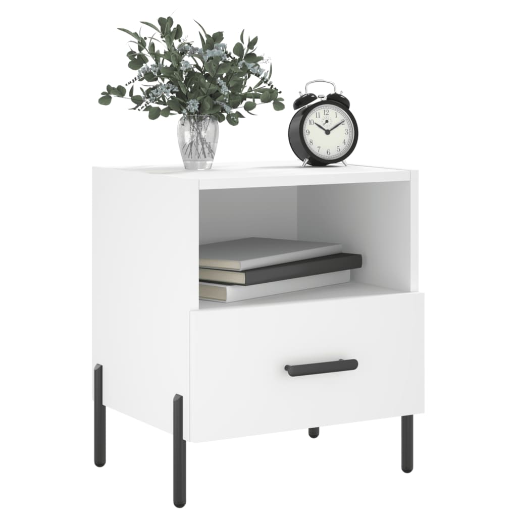 Nattbord 2 stk hvit 40x35x47,5 cm konstruert tre