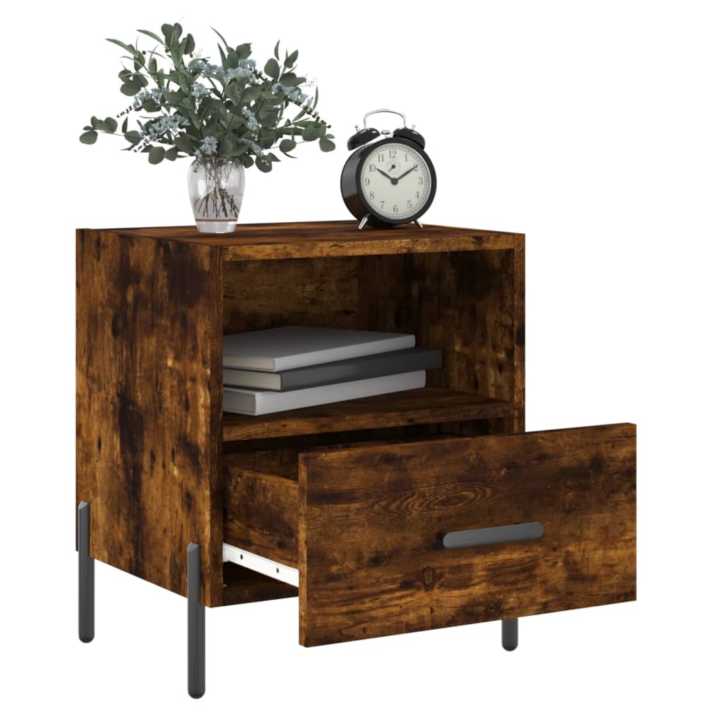 Nattbord 2 stk røkt eik 40x35x47,5 cm konstruert tre