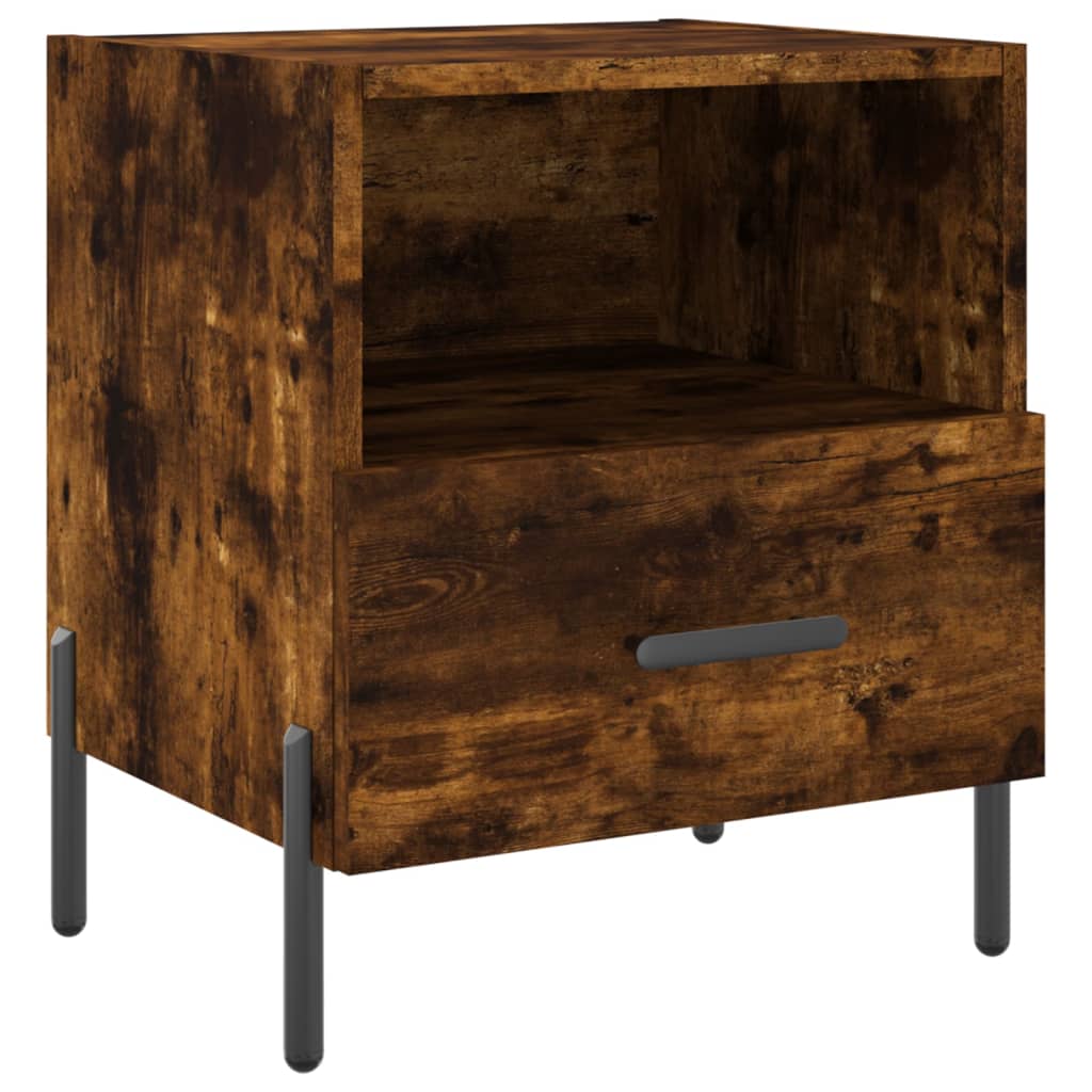 Nattbord 2 stk røkt eik 40x35x47,5 cm konstruert tre