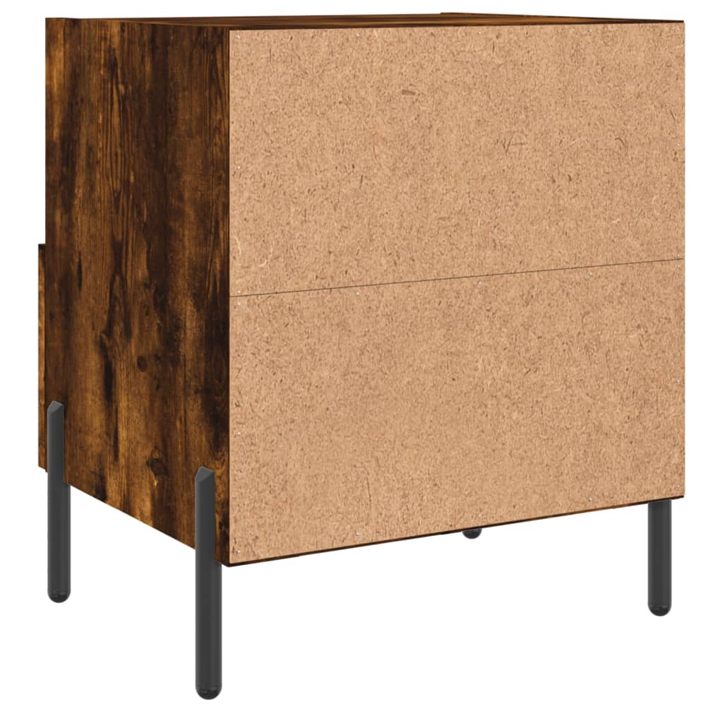 Nattbord 2 stk røkt eik 40x35x47,5 cm konstruert tre