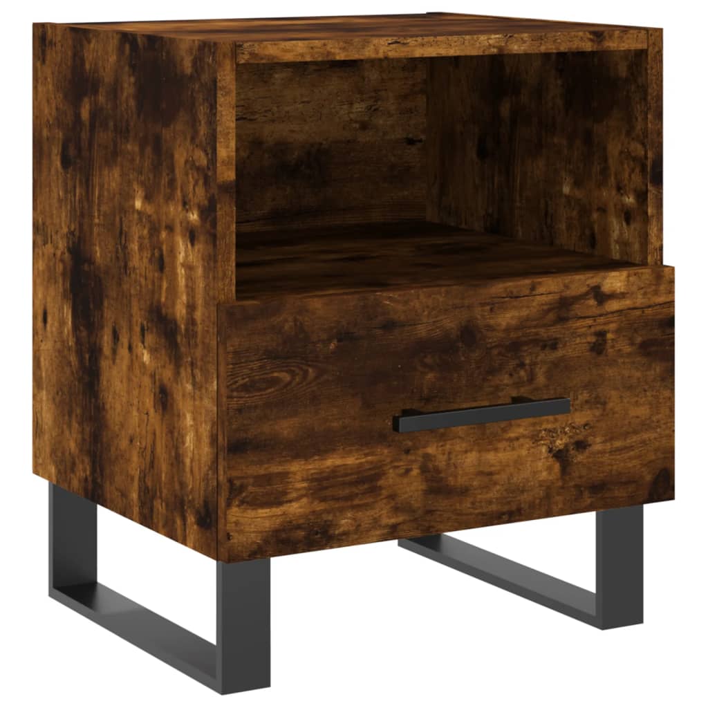 Nattbord 2 stk røkt eik 40x35x47,5 cm konstruert tre