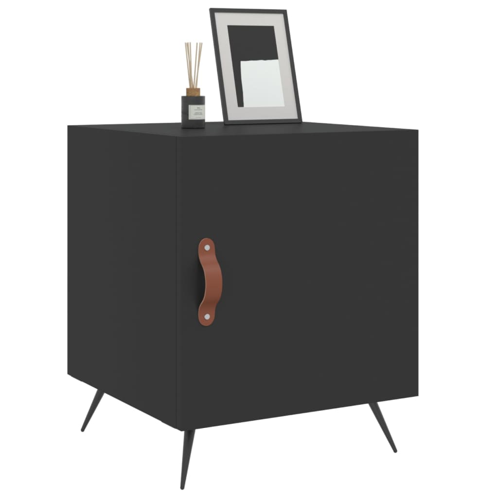 Nattbord 2 stk svart 40x40x50 cm konstruert tre