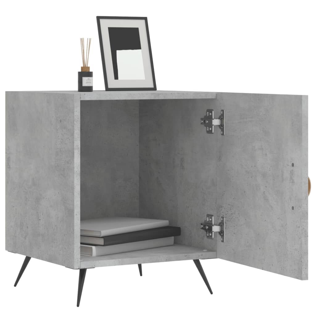 Nattbord 2 stk betonggrå 40x40x50 cm konstruert tre